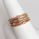 18k Diamond Stacking Ring-Square cut diamond - abigailheche